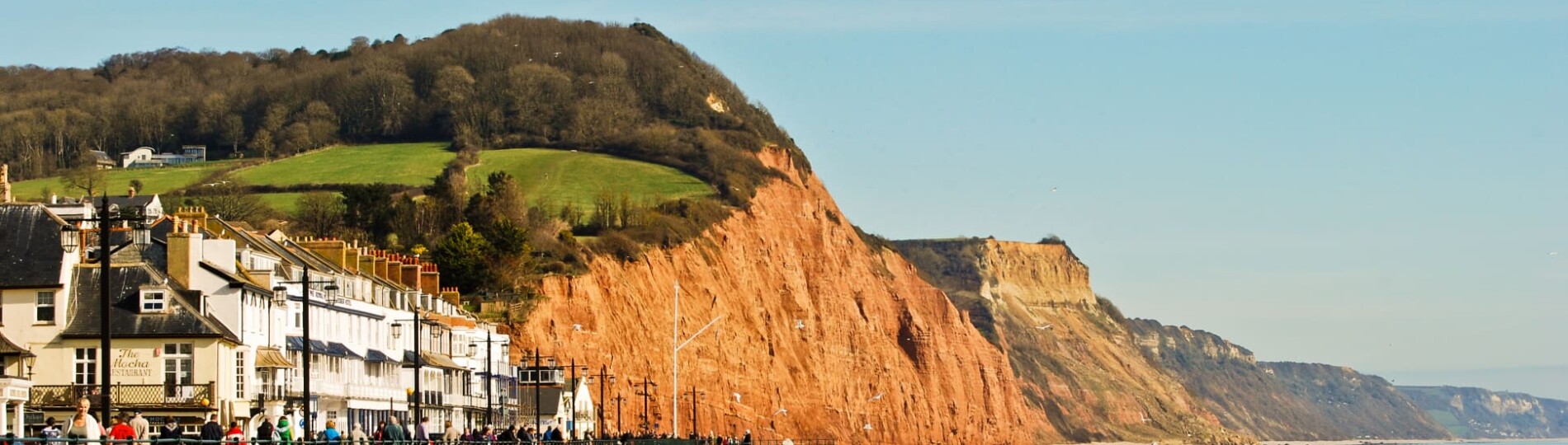 Sidmouth seafront Jurassic Coast Devon England